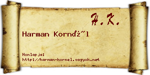 Harman Kornél névjegykártya