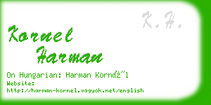 kornel harman business card